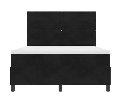 Led Gultas Pamatne Ar Matraci Melna 140 X 190 Cm Audums Vidaxl