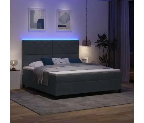 Led Čiužinio Lova Tamsiai Pilka 180 X 200 Cm Audinys