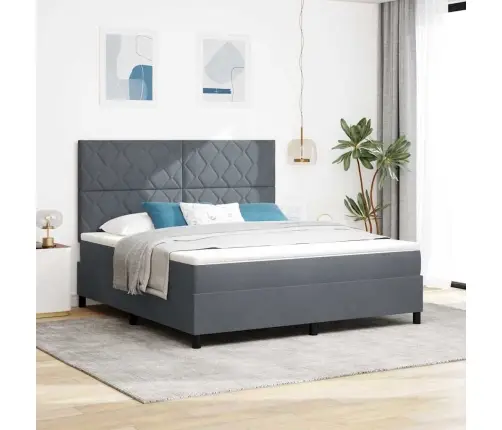 Led Čiužinio Lova Tamsiai Pilka 180 X 200 Cm Audinys