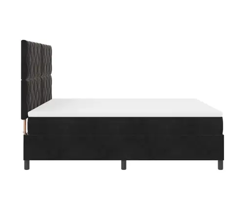 Led Box Spring Voodi Madratsiga Peaga Must 180 X 200 Cm Kangas