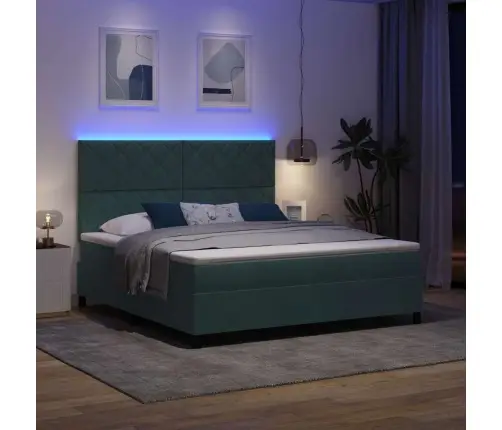 Led Čiužinio Lova Tamsiai Žalia 180 X 200 Cm Audinys