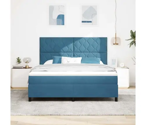 Led Čiužinio Lova Tamsiai Mėlyna 180 X 200 Cm Audinys