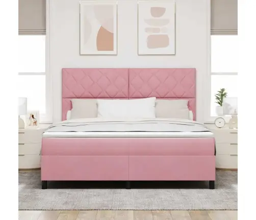 Led Čiužinio Lova Su Čiužiniu Rožinė 180 X 200 Cm Audinys