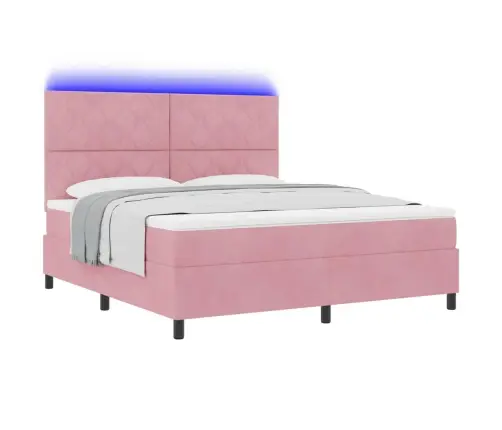 Led Čiužinio Lova Su Čiužiniu Rožinė 180 X 200 Cm Audinys