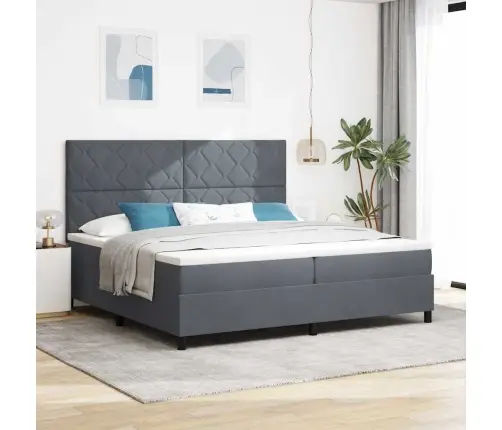 Led Box Spring Voodi Madratsiga Tumehall 200 X 200 Cm Kangas