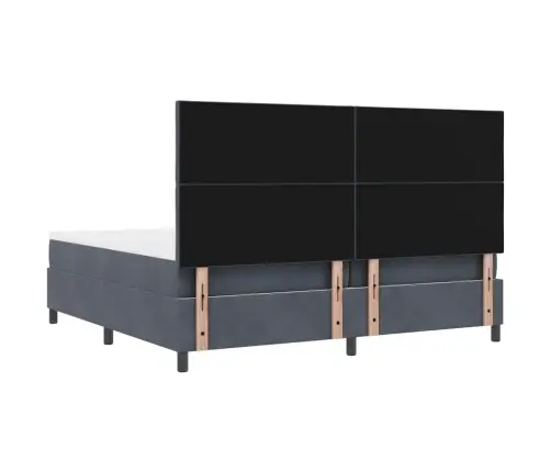 Led Box Spring Voodi Madratsiga Tumehall 200 X 200 Cm Kangas