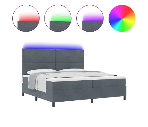 Led Box Spring Voodi Madratsiga Tumehall 200 X 200 Cm Kangas