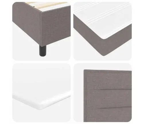 Led Čiužinio Lova Su Čiužiniu Taupe 80 X 200 Cm Audinys