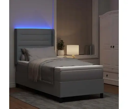 Led Čiužinio Lova Šviesiai Pilka 90 X 200 Cm Audinys