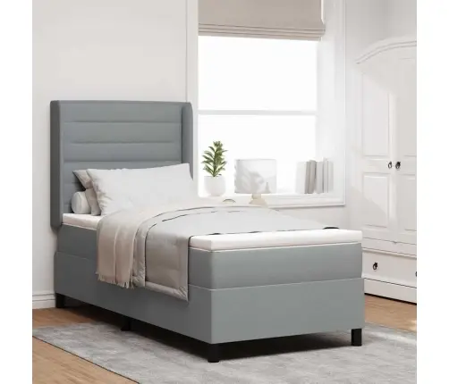 Led Čiužinio Lova Šviesiai Pilka 90 X 200 Cm Audinys