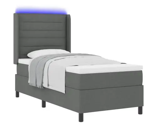 Led Box Spring Voodi Madratsiga Tumehall 90 X 200 Cm Kangas