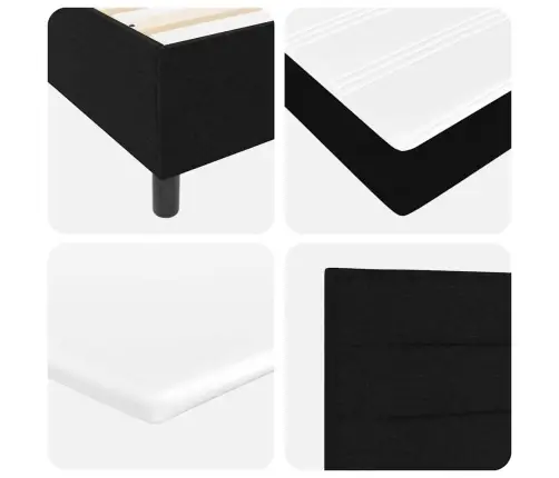 Led Gultas Pamatne Ar Matraci Melna 140 X 190 Cm Audums Vidaxl