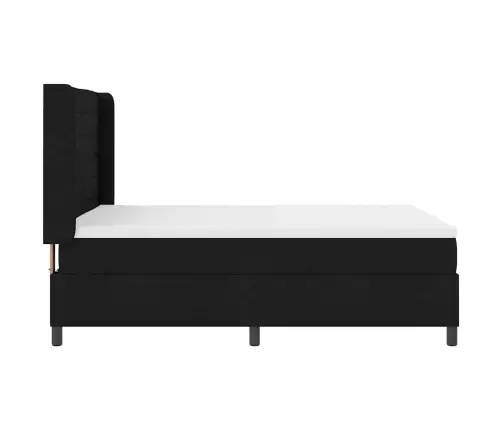 Led Gultas Pamatne Ar Matraci Melna 140 X 190 Cm Audums Vidaxl