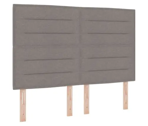 Led Gultas Pamatne Ar Matraci Pelēkbrūna 140 X 190 Cm Audums Vidaxl