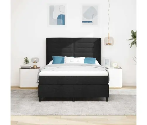 Led Čiužinio Lova Su Čiužiniu Juoda 140 X 200 Cm Audinys