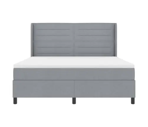 Led Gultas Pamatne Ar Matraci Gaiši Pelēks 180 X 200 Cm Audums Vidaxl