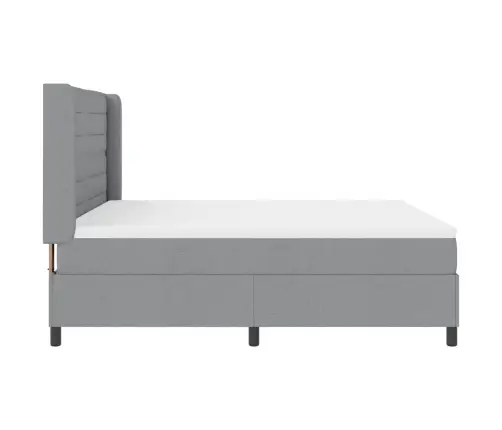 Led Gultas Pamatne Ar Matraci Gaiši Pelēks 180 X 200 Cm Audums Vidaxl