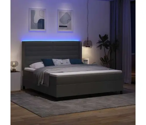 Led Čiužinio Lova Tamsiai Pilka 180 X 200 Cm Audinys