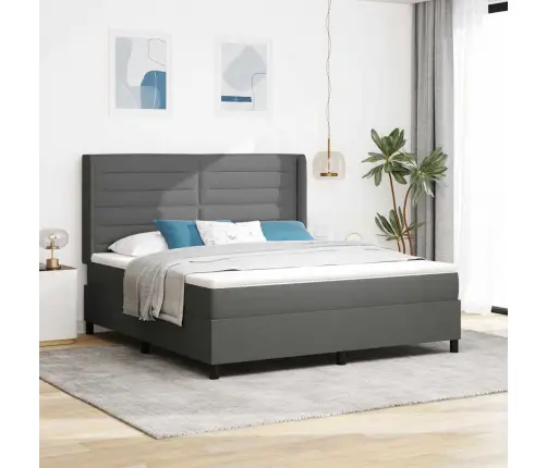 Led Čiužinio Lova Tamsiai Pilka 180 X 200 Cm Audinys