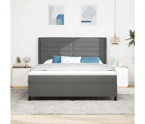 Led Čiužinio Lova Tamsiai Pilka 180 X 200 Cm Audinys