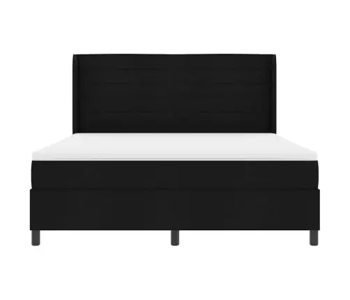 Led Gultas Pamatne Ar Matraci Melna 180 X 200 Cm Audums Vidaxl
