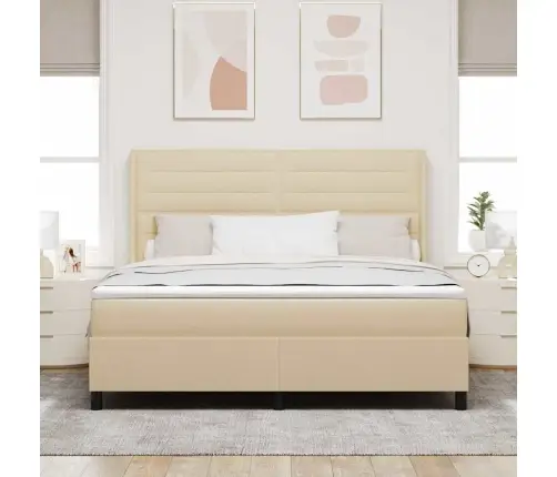 Led Čiužinio Lova Su Čiužiniu Kreminė 180 X 200 Cm Audinys