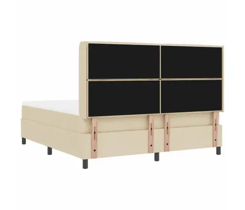 Led Čiužinio Lova Su Čiužiniu Kreminė 180 X 200 Cm Audinys