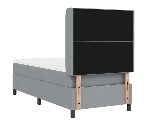 Led Box Spring Voodi Madratsiga Helehall 80 X 200 Cm Kangas