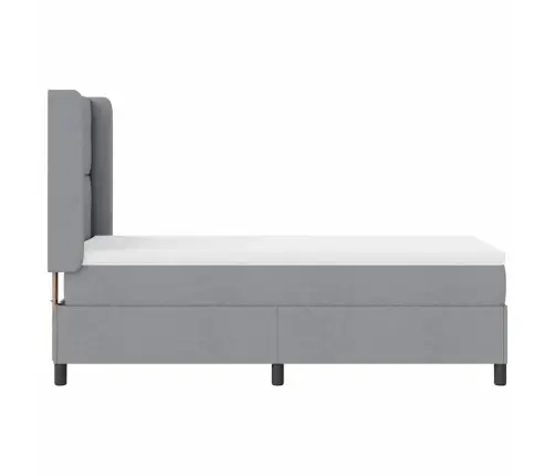 Led Box Spring Voodi Madratsiga Helehall 80 X 200 Cm Kangas