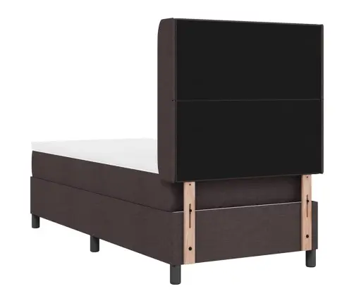 Led Gultas Pamatne Ar Matraci Tumši Brūna 80 X 200 Cm Audums Vidaxl