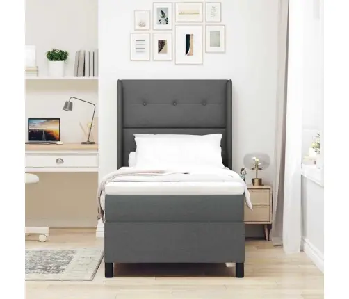 Led Box Spring Voodi Madratsiga Tumehall 90 X 200 Cm Kangas