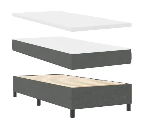 Led Box Spring Voodi Madratsiga Tumehall 90 X 200 Cm Kangas