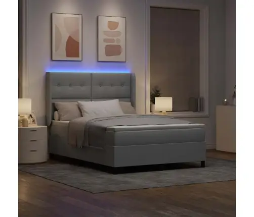 Led Čiužinio Lova Šviesiai Pilka 140 X 190 Cm Audinys