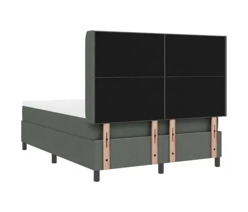 Led Box Spring Voodi Madratsiga Tumehall 140 X 190 Cm Kangas