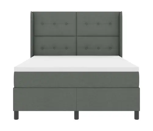 Led Box Spring Voodi Madratsiga Tumehall 140 X 190 Cm Kangas