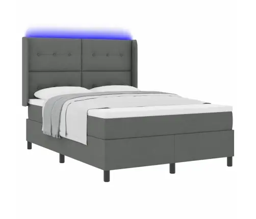 Led Box Spring Voodi Madratsiga Tumehall 140 X 190 Cm Kangas