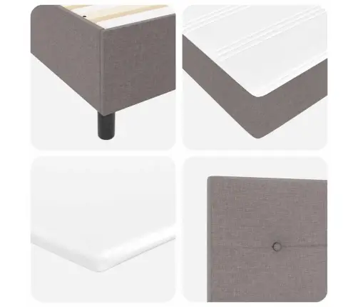 Led Čiužinio Lova Su Čiužiniu Taupe 140 X 190 Cm Audinys