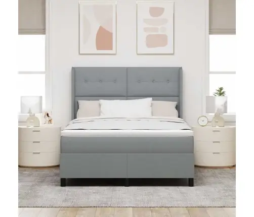 Led Čiužinio Lova Šviesiai Pilka 140 X 200 Cm Audinys