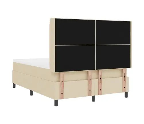 Led Box Spring Voodi Madratsiga Peaga Cream 140 X 200 Cm Kangas