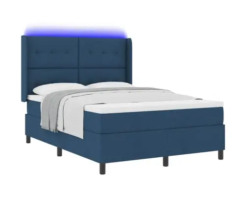 Led Čiužinio Lova Su Čiužiniu Mėlyna 140 X 200 Cm Audinys