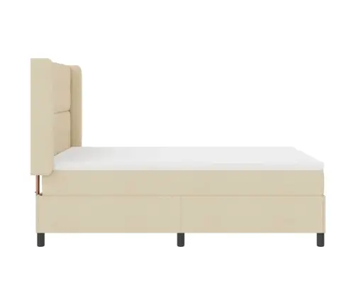 Led Box Spring Voodi Madratsiga Peaga Cream 160 X 200 Cm Kangas