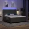 Led Gultas Pamatne Ar Matraci Tumši Pelēks 180 X 200 Cm Audums Vidaxl