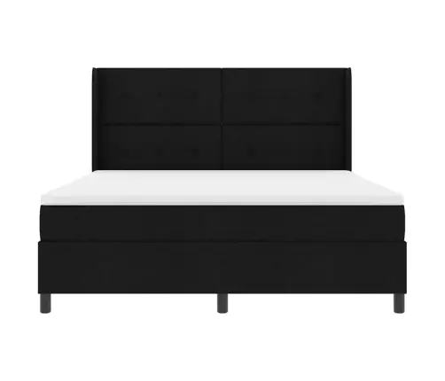 Led Gultas Pamatne Ar Matraci Melna 180 X 200 Cm Audums Vidaxl