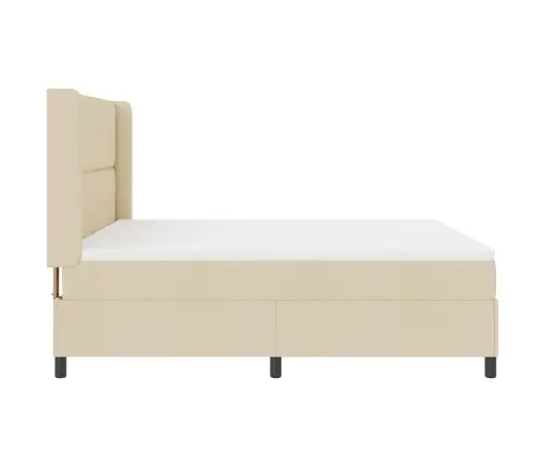 Led Box Spring Voodi Madratsiga Peaga Cream 180 X 200 Cm Kangas