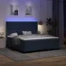 Led Gultas Pamatne Ar Matraci Zila 180 X 200 Cm Audums Vidaxl