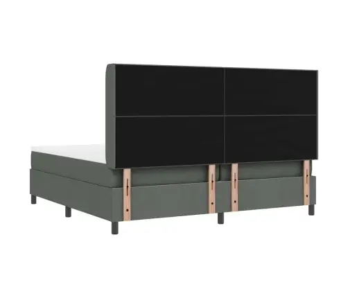 Kastītes Atsperu Gulta Tumši Pelēka 200 X 200 Cm Audums Vidaxl