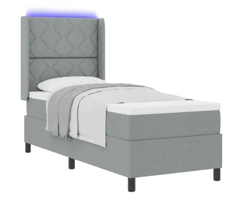 Led Čiužinio Lova Šviesiai Pilka 80 X 200 Cm Audinys