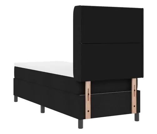 Led Gultas Pamatne Ar Matraci Melna 80 X 200 Cm Audums Vidaxl