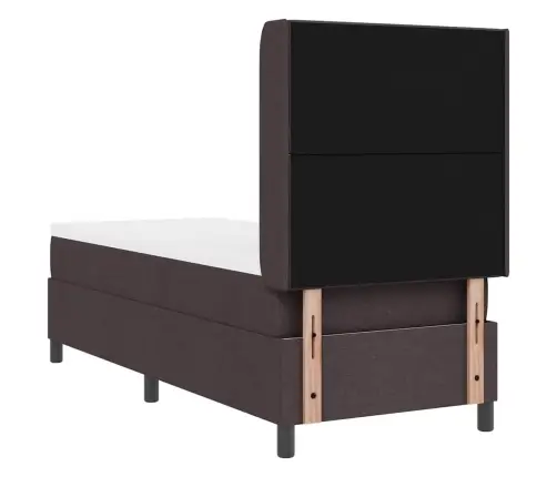Gulta Ar Atsperēm Un Matraci & Led, Tumši Brūnā Krāsā, 80 X 200 Cm, Audums Vidaxl