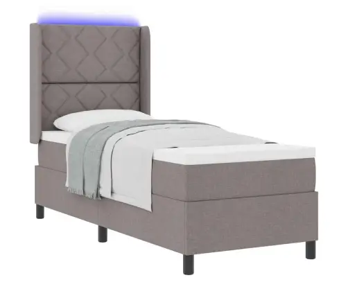 Led Box Spring Voodi Peaga Pruunikashall 80 X 200 Cm Kangas